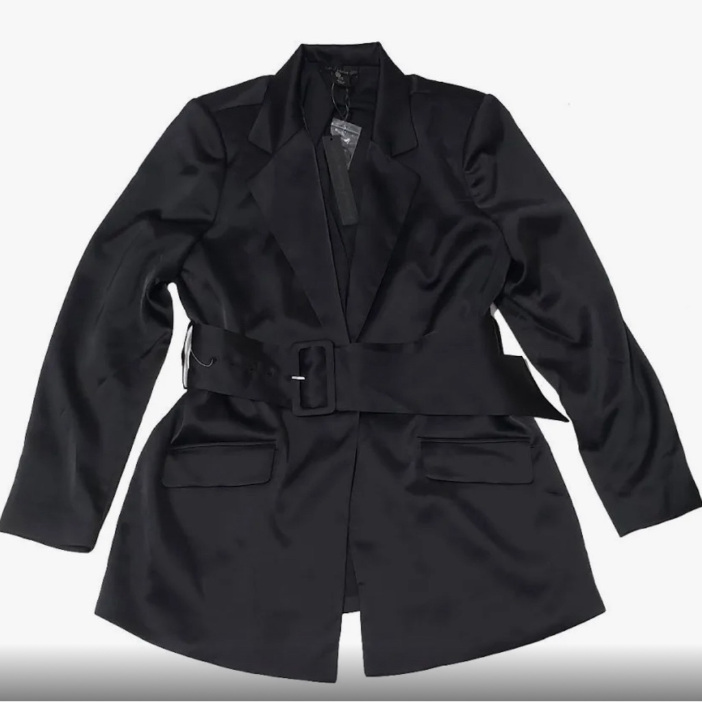 Nwt House Of Harlow 1960 Blacktrench Belted Lined Coat Jacket Size Xs